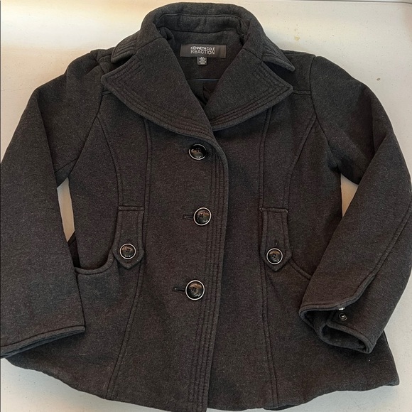 Kenneth Cole Reaction Jackets & Blazers - Kenneth Cole Reaction Charcoal knit peacoat
